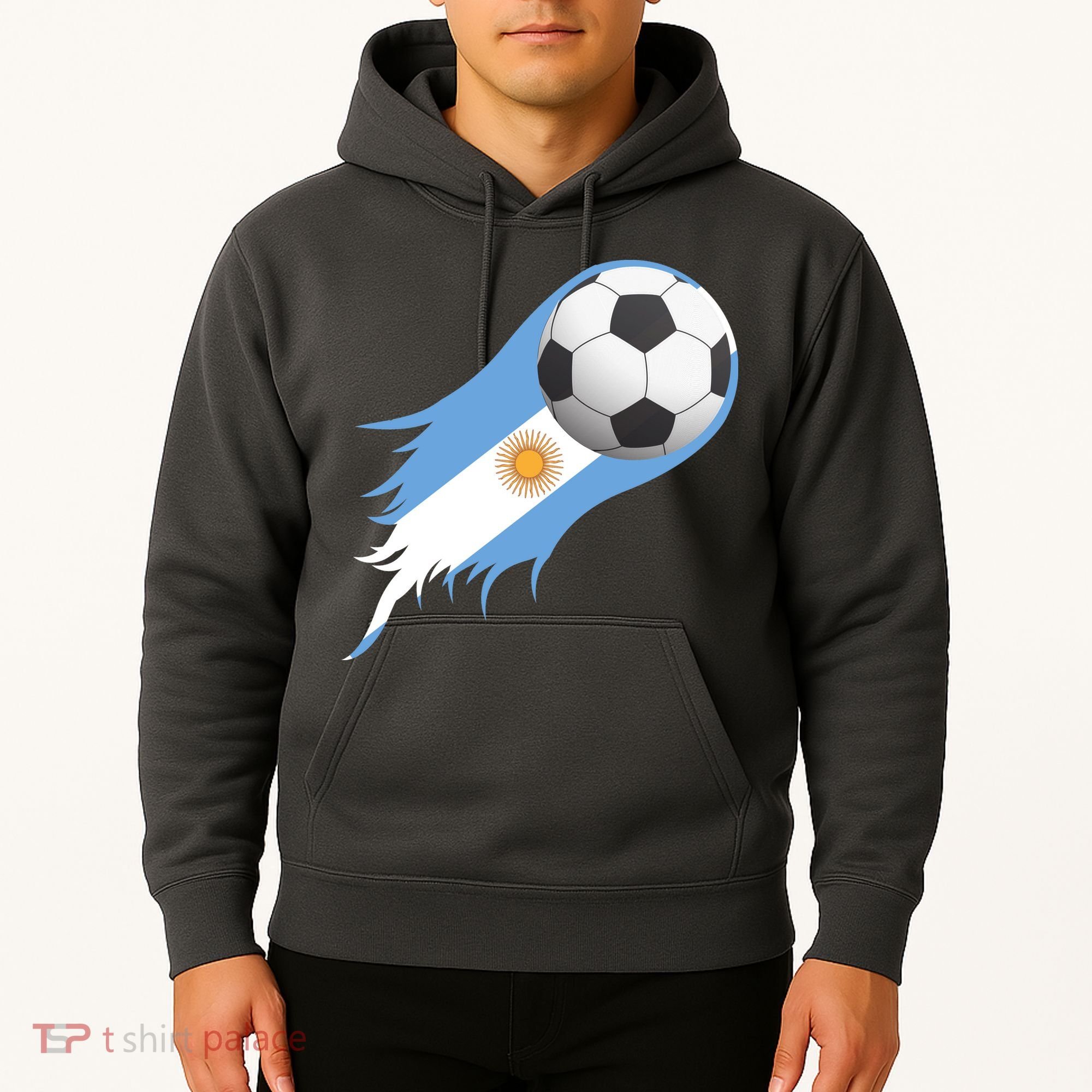 Argentina Team Flag Soccer Ball Hoodie