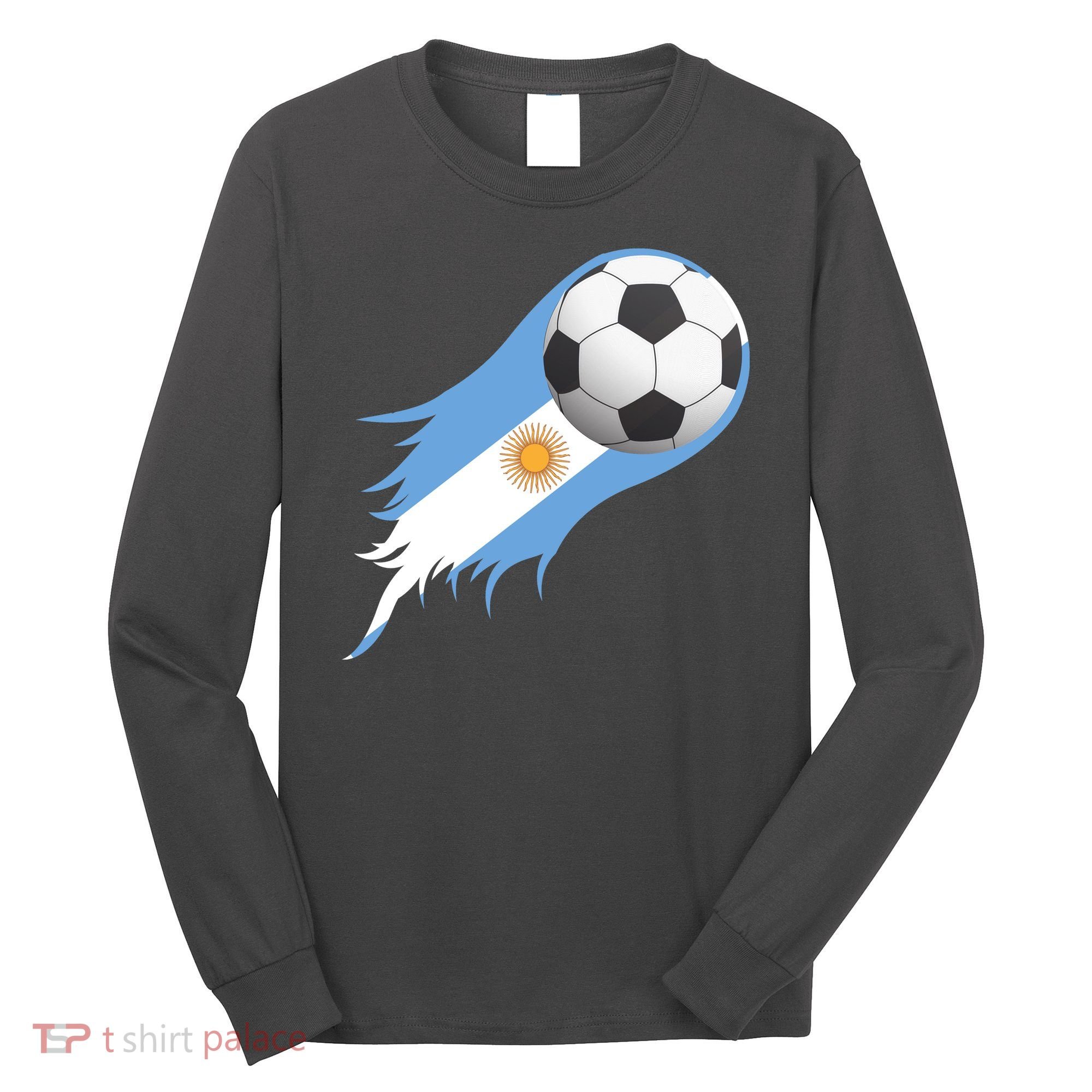 Argentina Team Flag Soccer Ball Long Sleeve Shirt