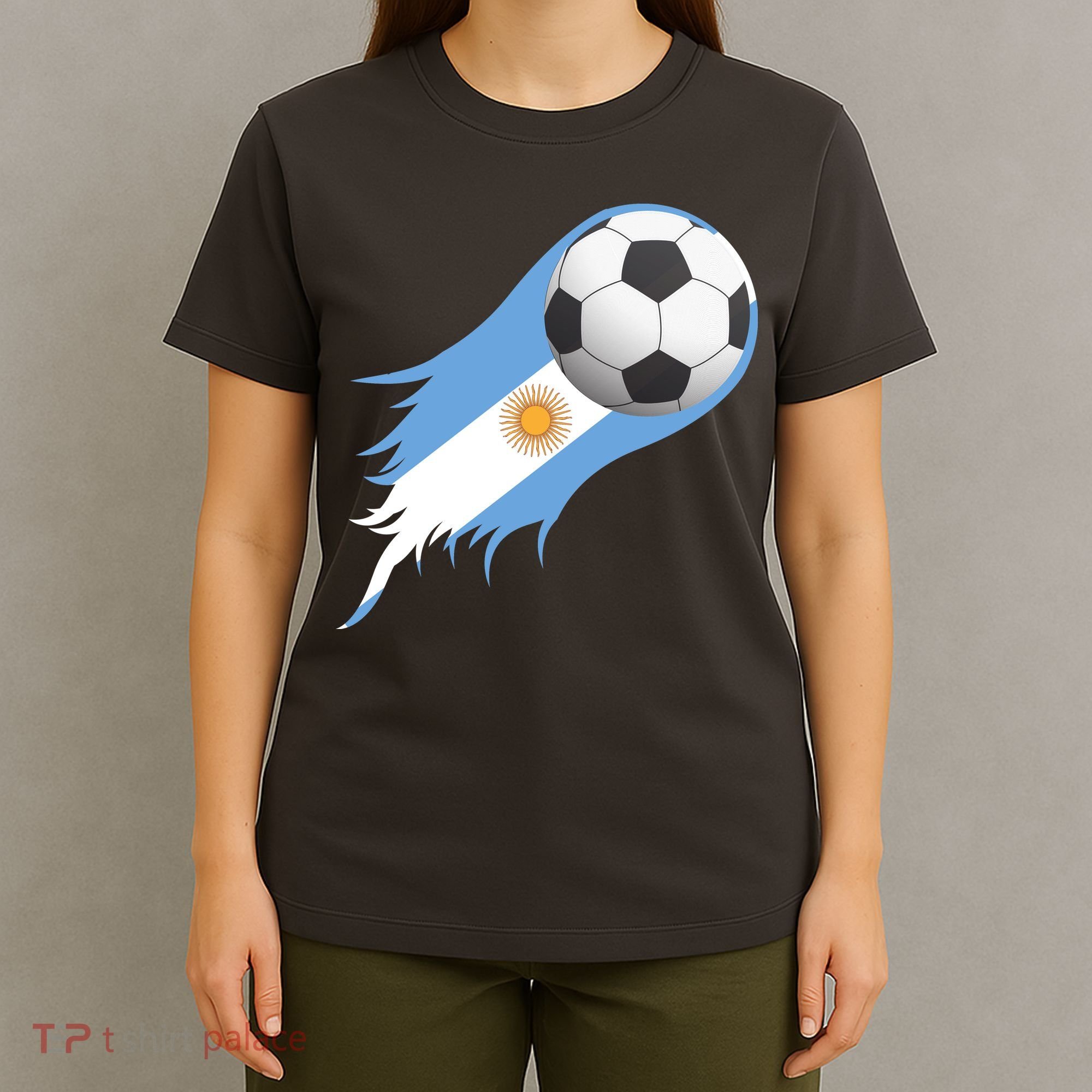 Argentina Team Flag Soccer Ball T-Shirt