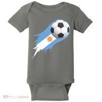 Argentina Team Flag Soccer Ball Baby Bodysuit thumb 0