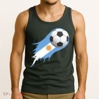 Argentina Team Flag Soccer Ball Tank Top thumb 3