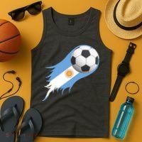 Argentina Team Flag Soccer Ball Tank Top thumb 4
