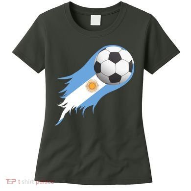 Argentina Team Flag Soccer Ball Women's T-Shirt