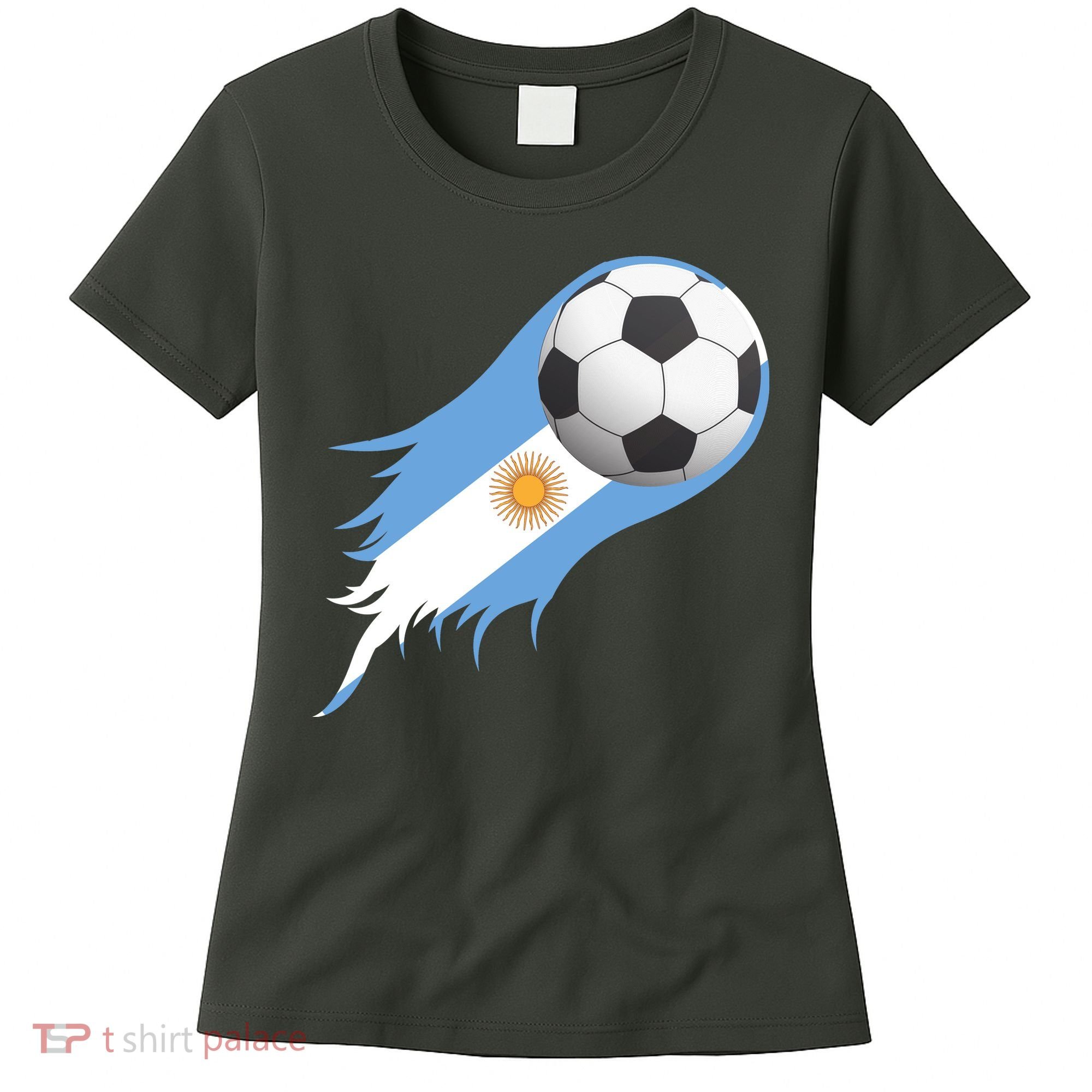 Argentina Team Flag Soccer Ball Women's T-Shirt