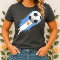 Argentina Team Flag Soccer Ball Women's T-Shirt thumb 2