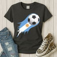 Argentina Team Flag Soccer Ball Women's T-Shirt thumb 3