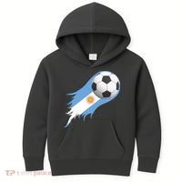 Argentina Team Flag Soccer Ball Kids Hoodie thumb 0