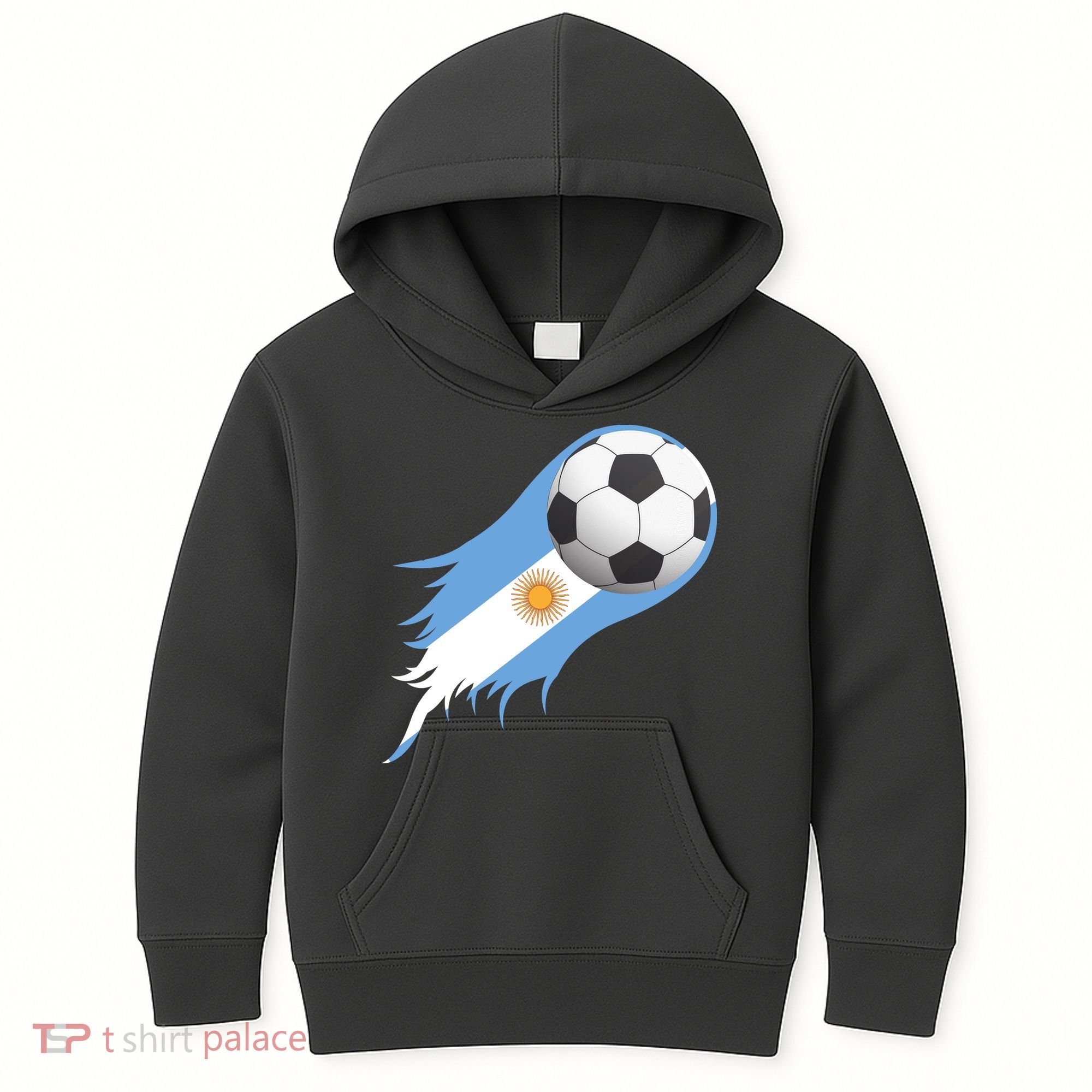 Argentina Team Flag Soccer Ball Kids Hoodie