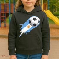 Argentina Team Flag Soccer Ball Kids Hoodie thumb 3