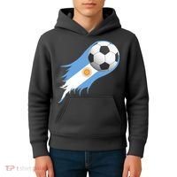 Argentina Team Flag Soccer Ball Kids Hoodie thumb 4