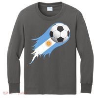 Argentina Team Flag Soccer Ball Kids Long Sleeve Shirt thumb 0