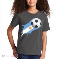 Argentina Team Flag Soccer Ball Kids T-Shirt thumb 2