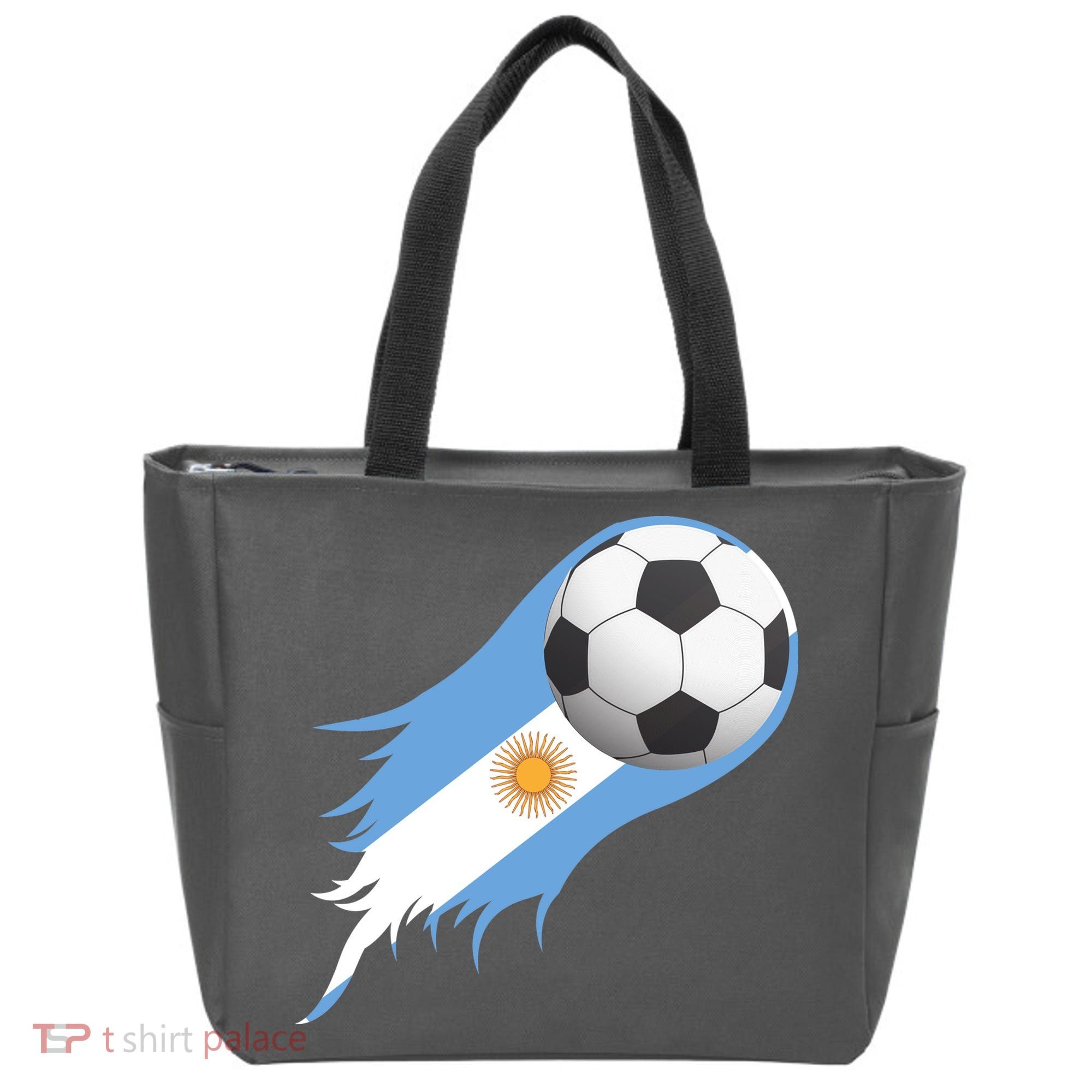 Argentina Team Flag Soccer Ball Tote Bag