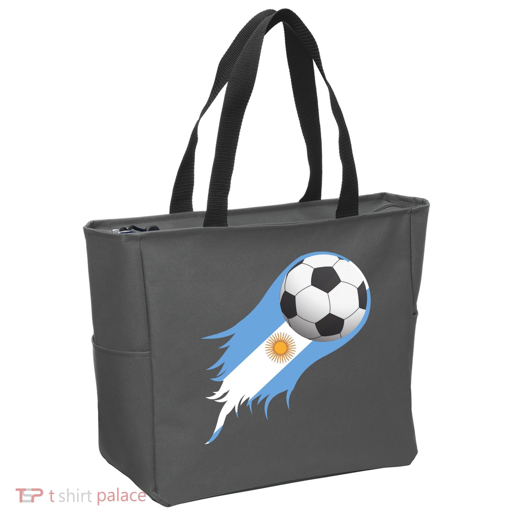 Argentina Team Flag Soccer Ball Tote Bag