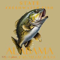 Alabama Territory Freshwater Fish The Spotted Bass Button thumb 1