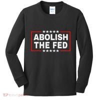 Abolish The Fed Economic Stability Reform Protest Kids Long Sleeve Shirt thumb 0