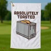 Absolutely Toasted Funny Golf Towel thumb 1