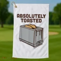 Absolutely Toasted Funny Golf Towel thumb 1