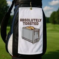 Absolutely Toasted Funny Golf Towel thumb 2