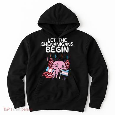 Axolotl Transgende.r Flag Shenanigans Tran.s Transsexual Pride Hoodie