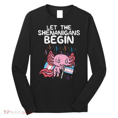 Axolotl Transgende.r Flag Shenanigans Tran.s Transsexual Pride Long Sleeve Shirt