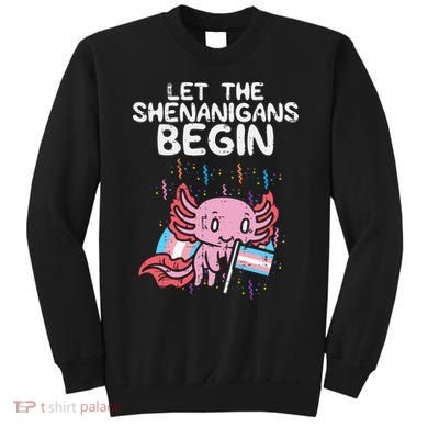 Axolotl Transgende.r Flag Shenanigans Tran.s Transsexual Pride Sweatshirt