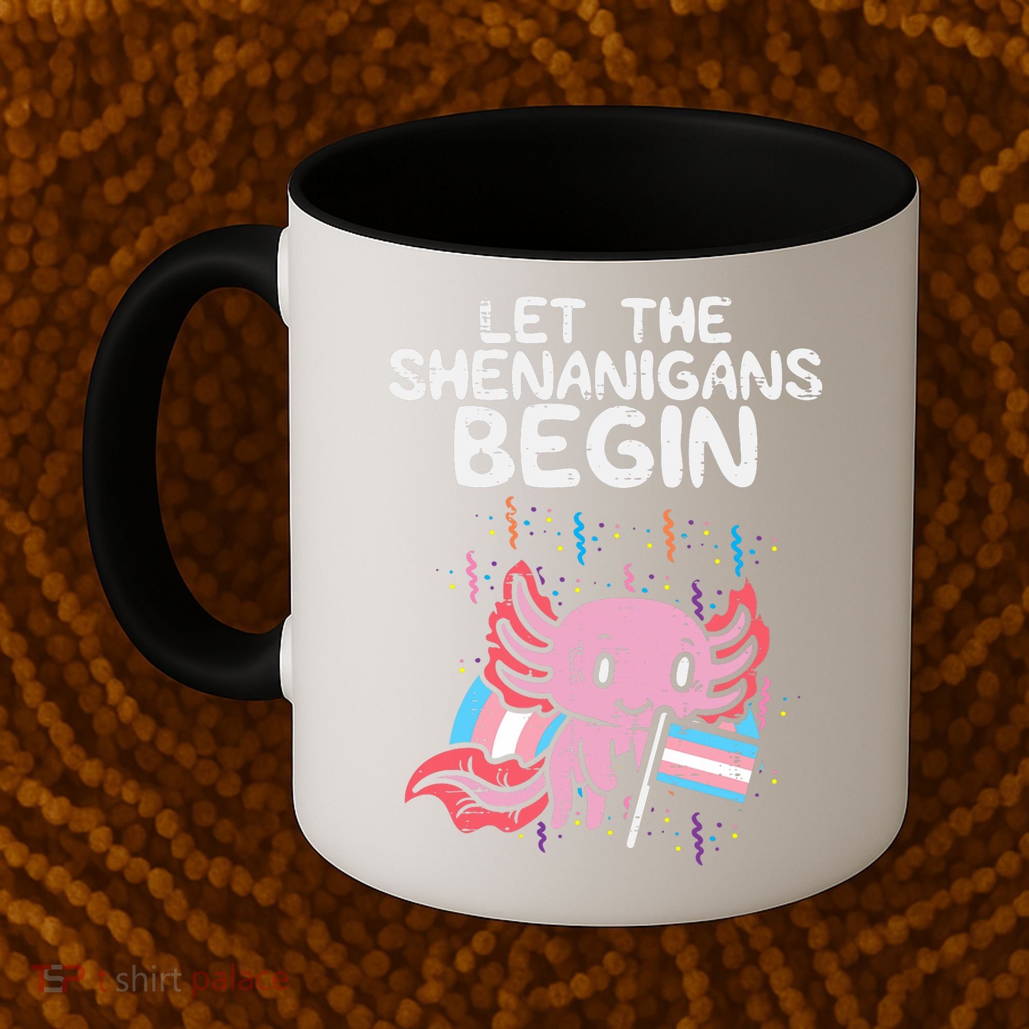 Axolotl Transgende.r Flag Shenanigans Tran.s Transsexual Pride Coffee Mug