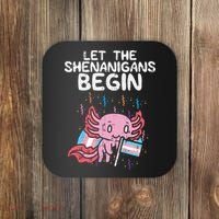 Axolotl Transgende.r Flag Shenanigans Tran.s Transsexual Pride Coaster thumb 0