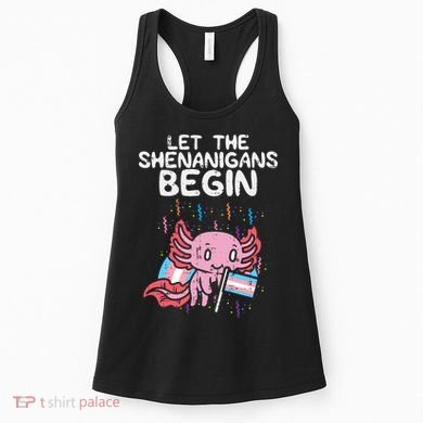 Axolotl Transgende.r Flag Shenanigans Tran.s Transsexual Pride Women's Tank Top