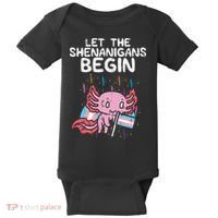 Axolotl Transgende.r Flag Shenanigans Tran.s Transsexual Pride Baby Bodysuit thumb 0