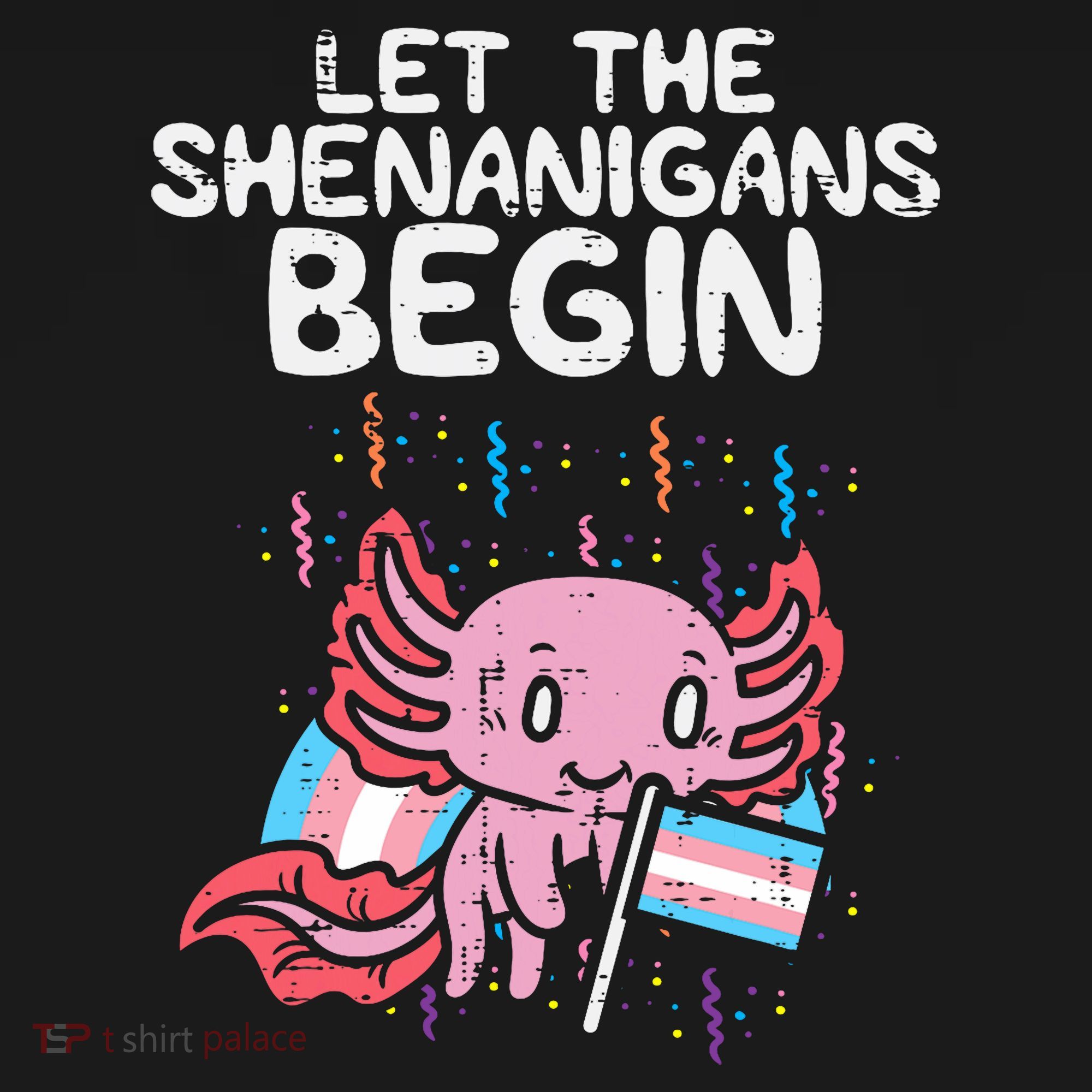 Axolotl Transgende.r Flag Shenanigans Tran.s Transsexual Pride Baby Bodysuit