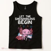 Axolotl Transgende.r Flag Shenanigans Tran.s Transsexual Pride Tank Top thumb 2