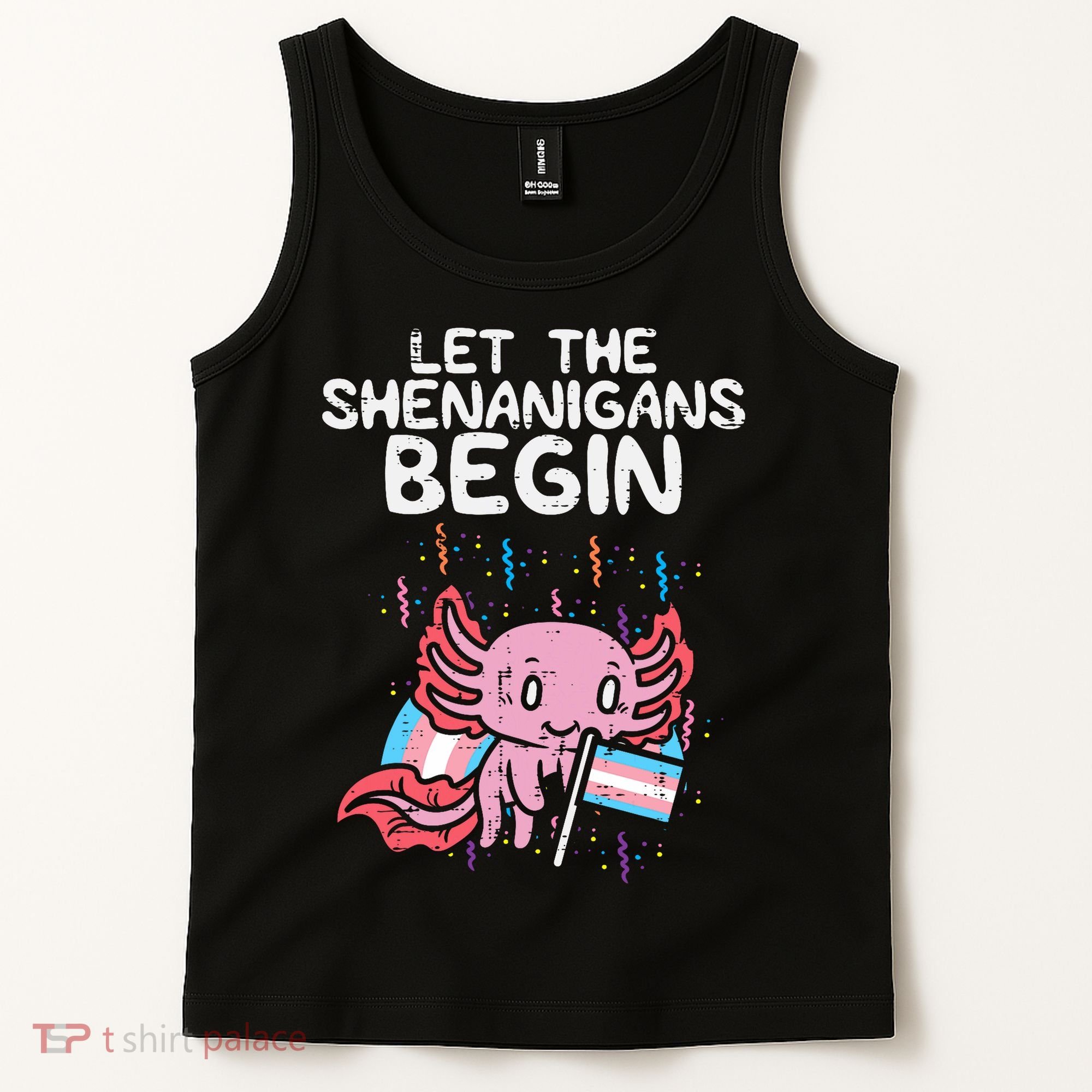 Axolotl Transgende.r Flag Shenanigans Tran.s Transsexual Pride Tank Top