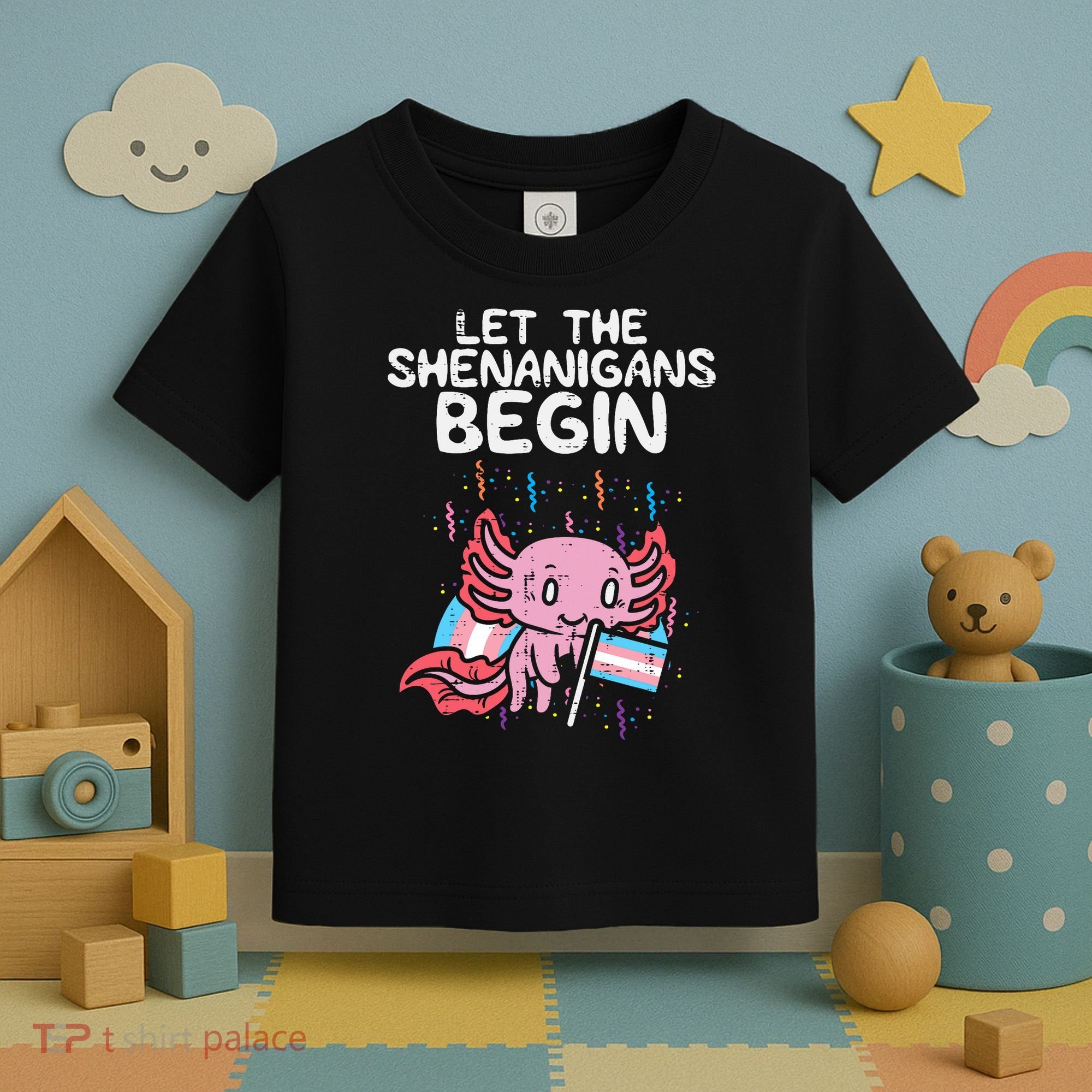 Axolotl Transgende.r Flag Shenanigans Tran.s Transsexual Pride Toddler T-Shirt