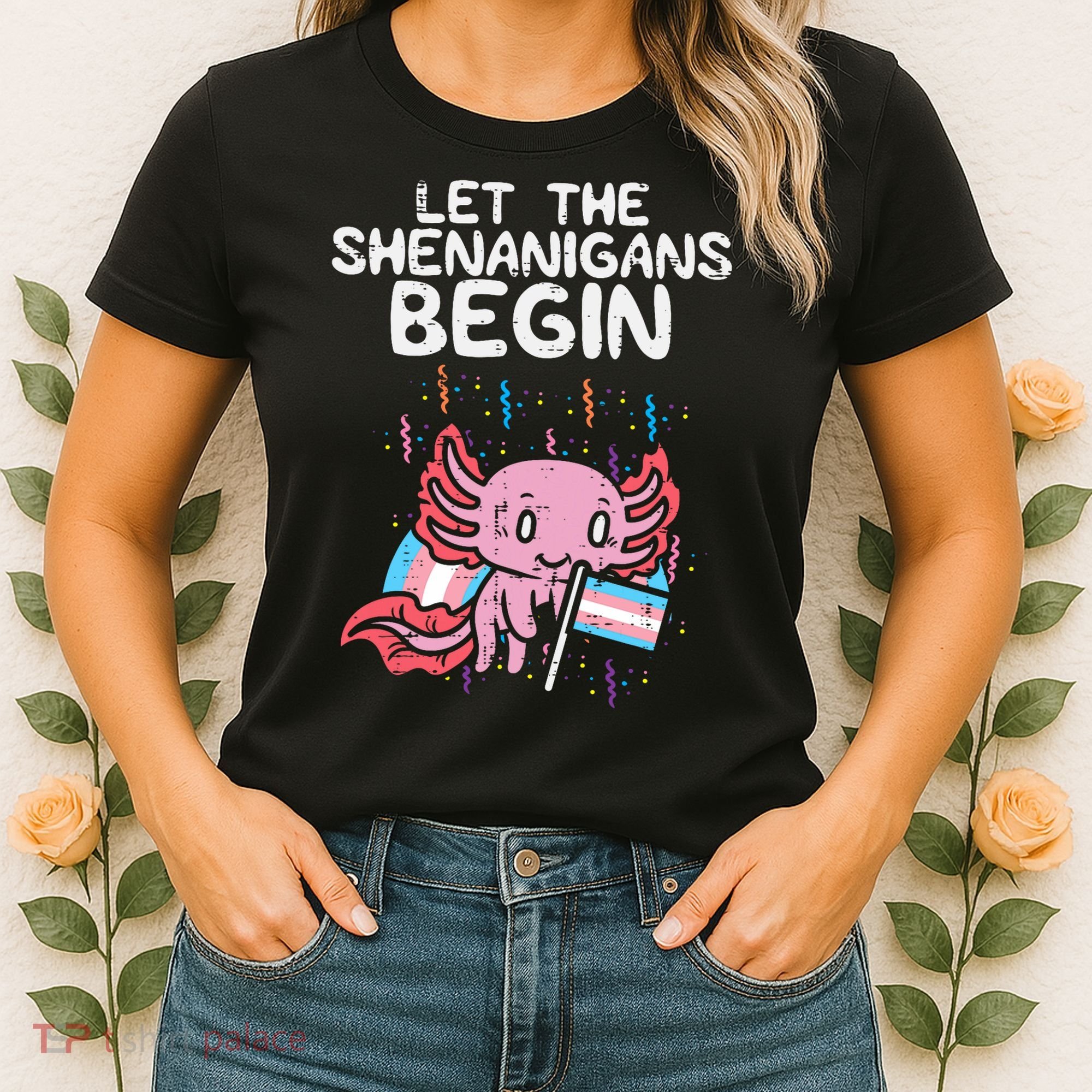 Axolotl Transgende.r Flag Shenanigans Tran.s Transsexual Pride Women's T-Shirt