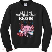 Axolotl Transgende.r Flag Shenanigans Tran.s Transsexual Pride Kids Sweatshirt thumb 0