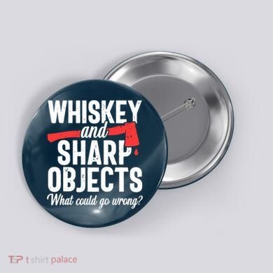 Axe Throwing Funny Targets Hatchet Lumberjack Gift Button
