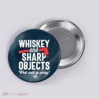 Axe Throwing Funny Targets Hatchet Lumberjack Gift Button thumb 0