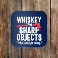 Axe Throwing Funny Targets Hatchet Lumberjack Gift Coaster thumb 0