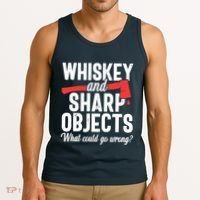 Axe Throwing Funny Targets Hatchet Lumberjack Gift Tank Top thumb 3