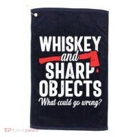 Axe Throwing Funny Targets Hatchet Lumberjack Gift Golf Towel thumb 0