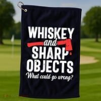 Axe Throwing Funny Targets Hatchet Lumberjack Gift Golf Towel thumb 1