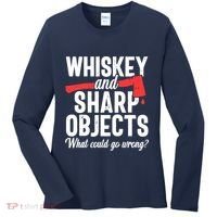 Axe Throwing Funny Targets Hatchet Lumberjack Gift Women's Long Sleeve Shirt thumb 0