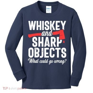 Axe Throwing Funny Targets Hatchet Lumberjack Gift Kids Long Sleeve Shirt