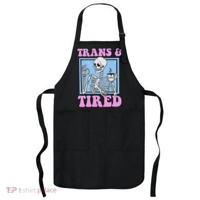 And Tired Funny Skeleton Lgbt Pride Apron