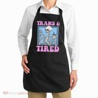 And Tired Funny Skeleton Lgbt Pride Apron thumb 2