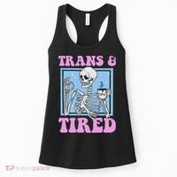 And Tired Funny Skeleton Lgbt Pride Women's Tank Top thumb 0