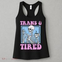 And Tired Funny Skeleton Lgbt Pride Women's Tank Top thumb 3