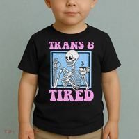 And Tired Funny Skeleton Lgbt Pride Toddler T-Shirt thumb 2