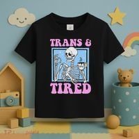 And Tired Funny Skeleton Lgbt Pride Toddler T-Shirt thumb 3